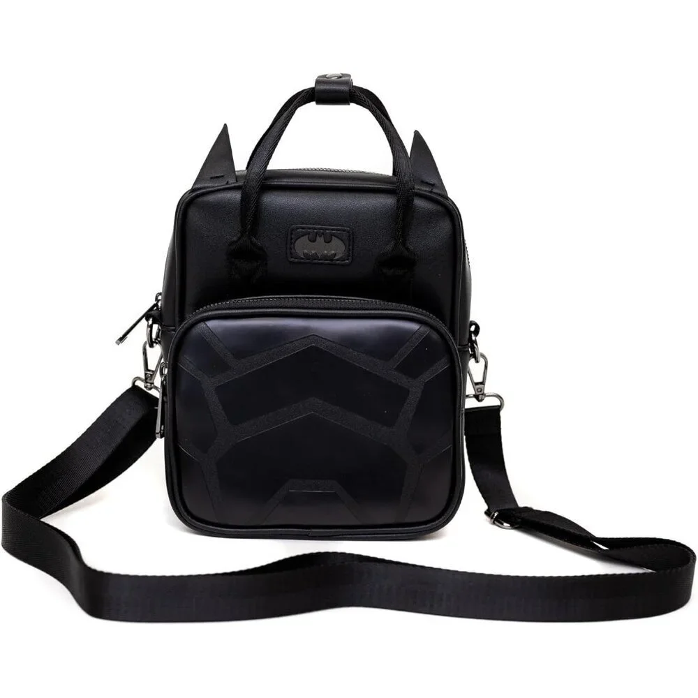 DC Comics Crossbody Bag Vegan Leather Batman Armor Textured Black